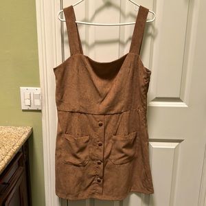 Corduroy textured over-all dress